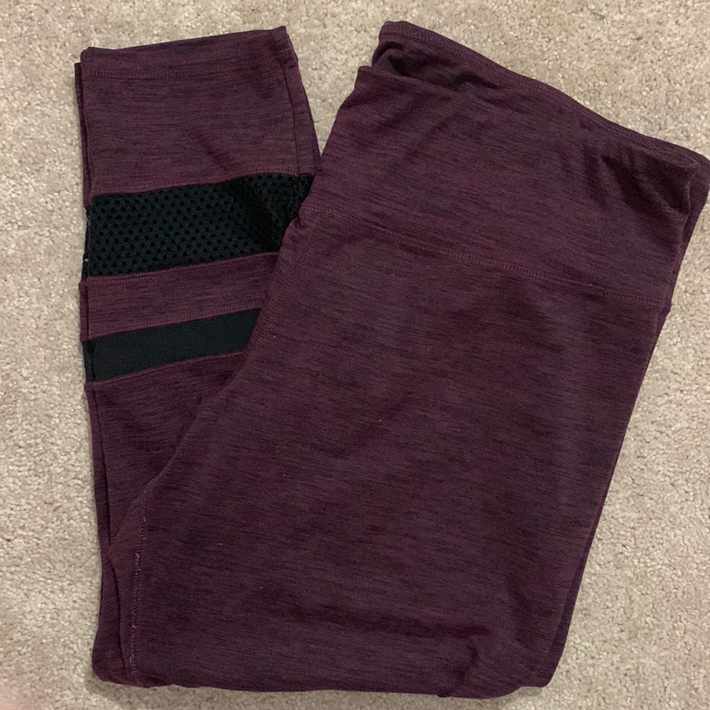 Lane Bryant Plus Size Purple Space Dye Fishnet Workout Leggings Size 22/24